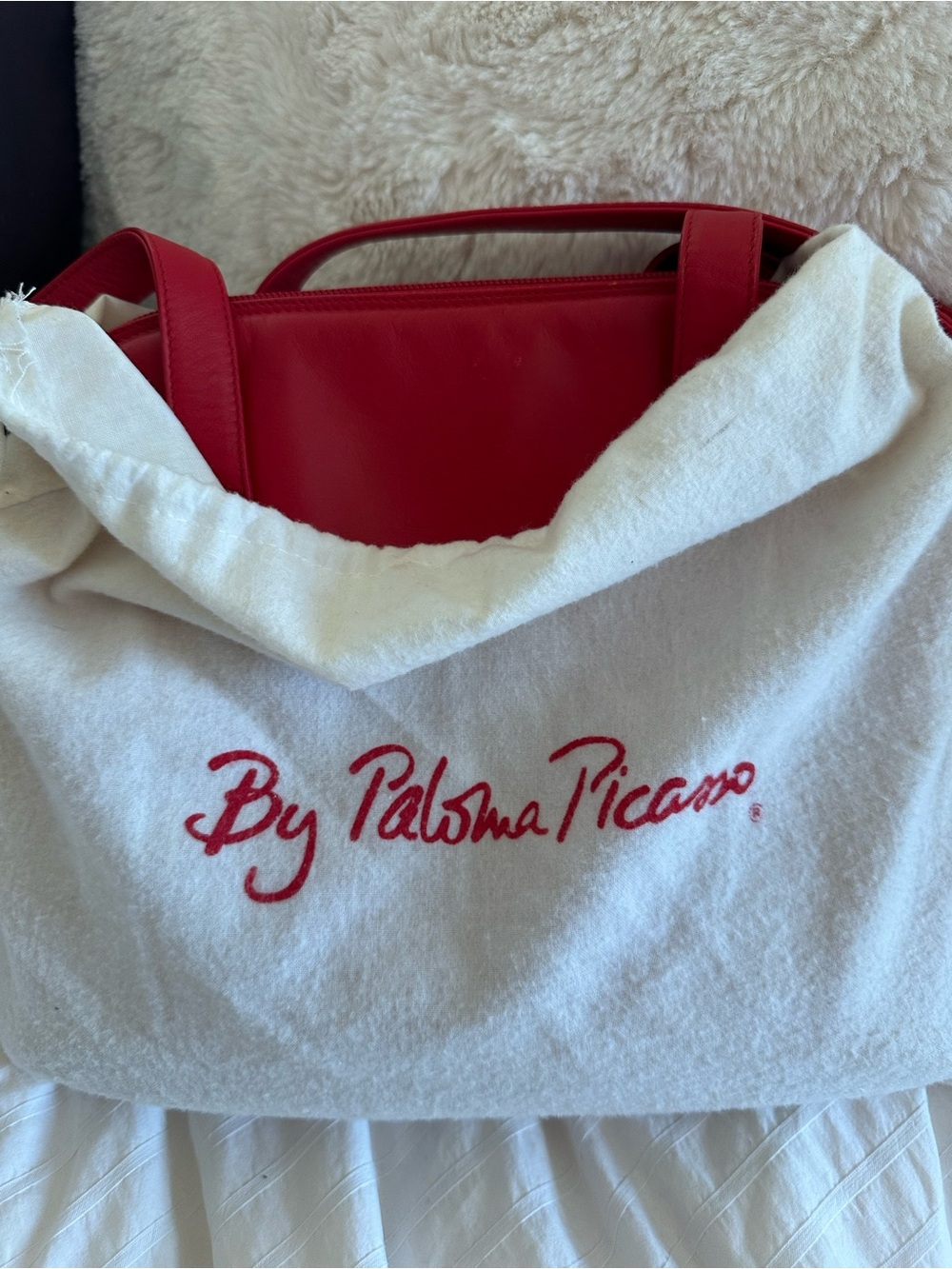 Paloma Picasso Vibrant Red Leather Tote